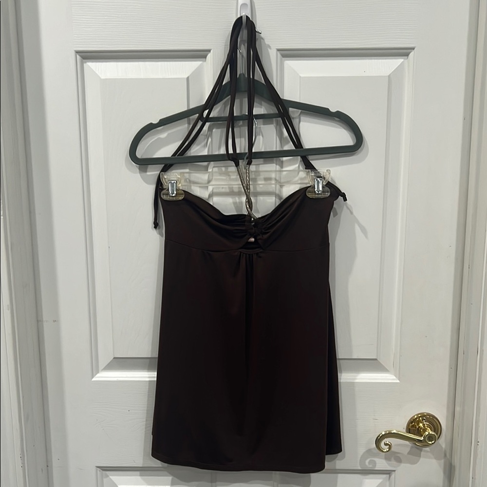 Black Label Women's Halter Top - Brown